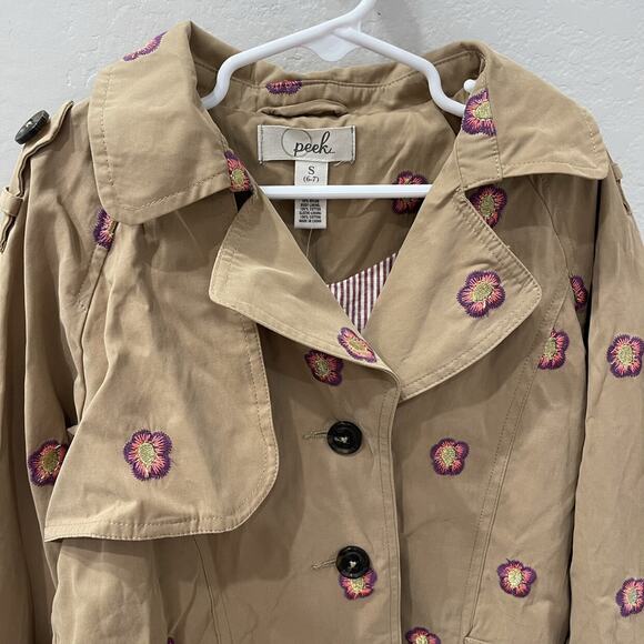 NWT Peek Marlow Embroidered Floral Trench Coat - Picture 2 of 7